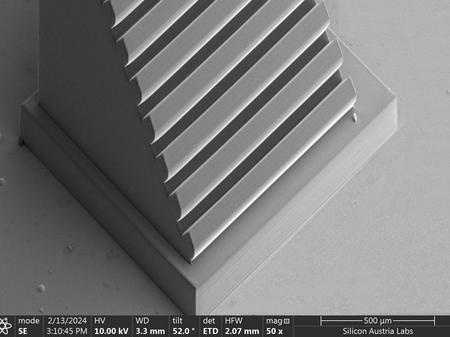 Fabricated structures with 25x objective lens and IP-S resin