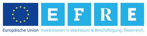 Logo EU und EFRE mit Text "Investitionen in Wachsum & Beschäftigung Österreichs"