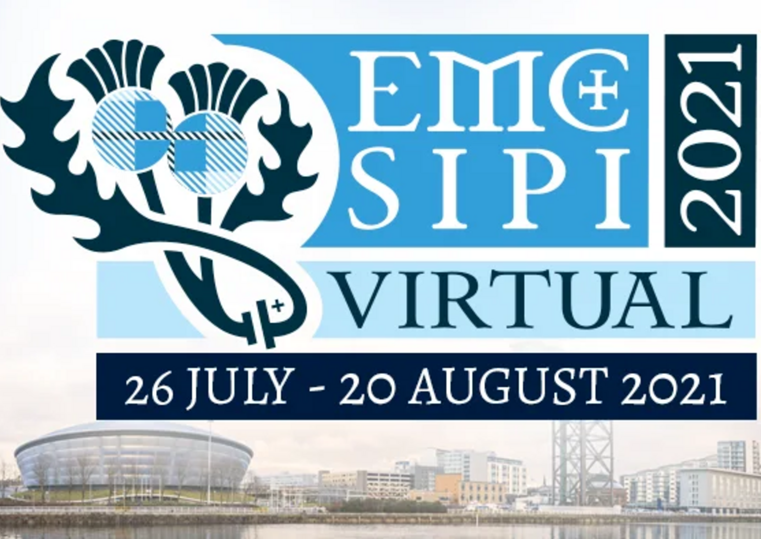 conference poster "EMC SIPI 2021 Virtual, 26 July - 20 August 2021", famous buildings like the Sydney opera house in the background