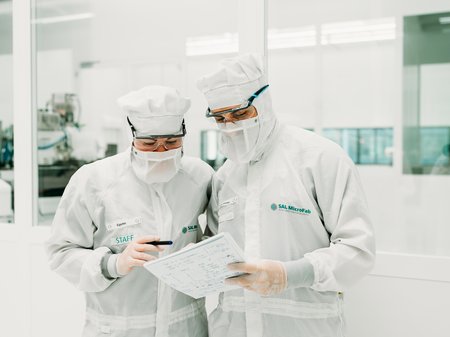 Researchers in the cleanroom