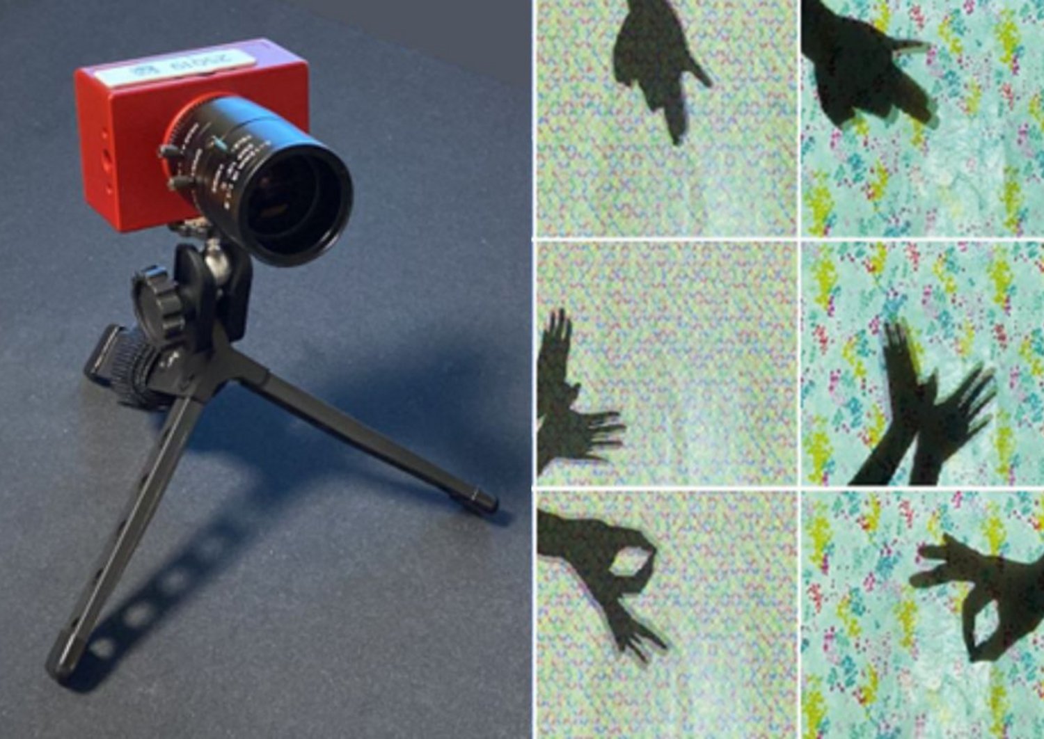 event-based camera and various displayed hand shadows